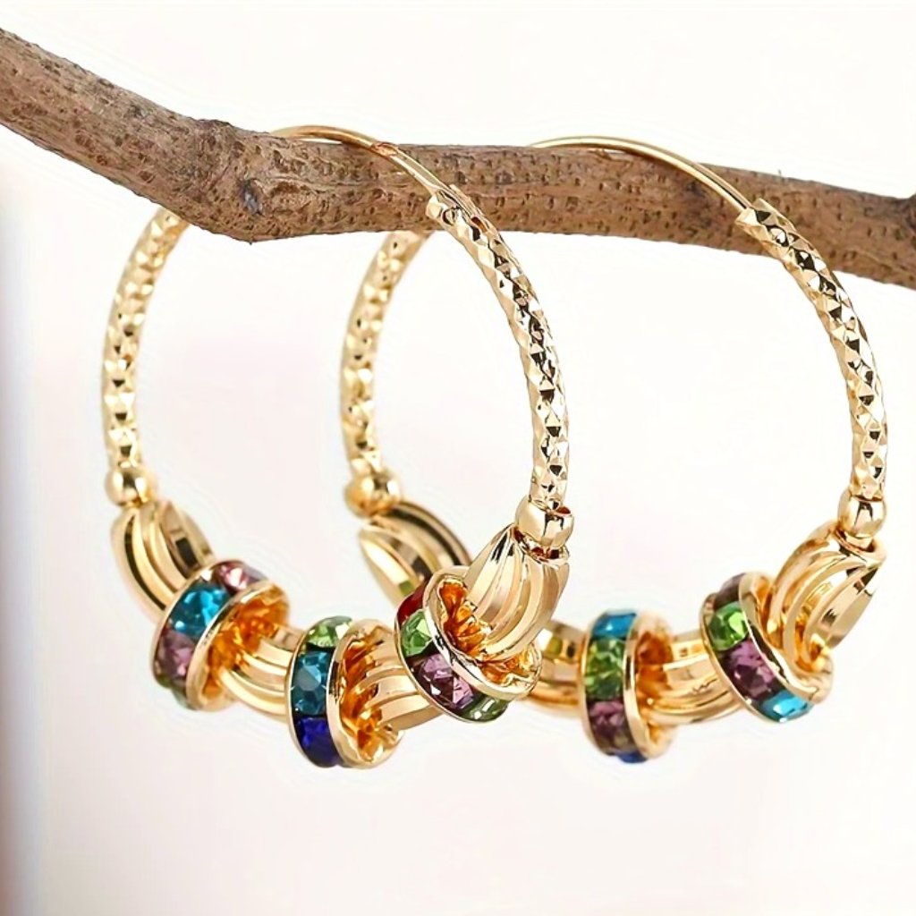 Elegant Beautiful Beaded Hoop Earrings